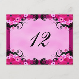 Tarjetas de la mesa de recepción floral Fuchsia li