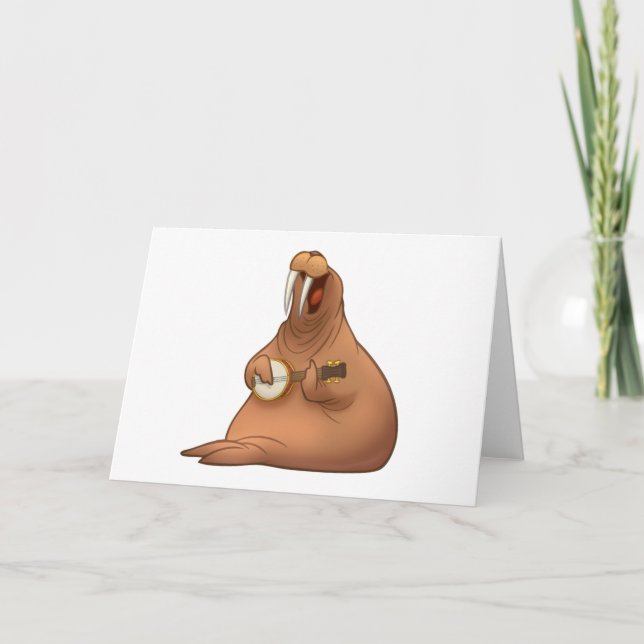 Tarjetas de la morsa del Banjo-Strummin' (Anverso)