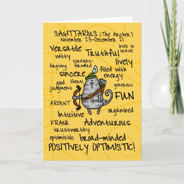 tarjetas de la palabra del zodiaco - sagitario (Anverso)