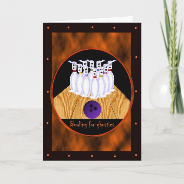Tarjetas de la plantilla de Halloween de los bolos (Anverso)