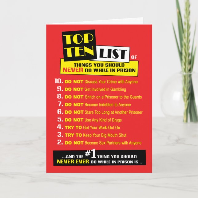 Tarjetas de la prisión - Top Ten (Anverso)