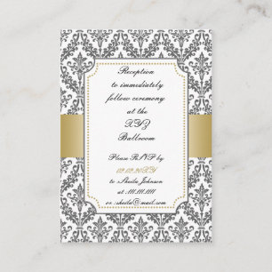 tarjetas de la recepción nupcial del damasco   del