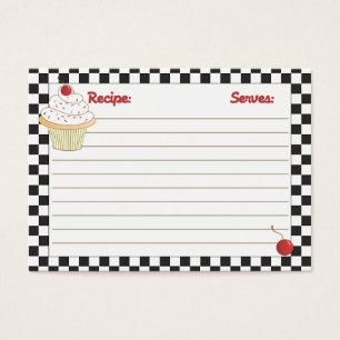 Tarjetas de la receta de la magdalena de la cereza