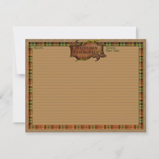 Tarjetas de la receta del otoño (Anverso)