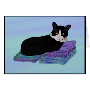Tarjetas de la siesta del gato del smoking