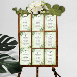 Tarjetas de la tabla de asientos del Boda Eucalypt