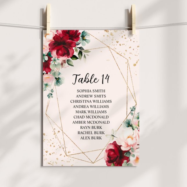Tarjetas de la tabla de asientos del Boda floral r (Subido por el creador)