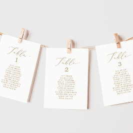 Tarjetas de la tabla de asientos Delicadas de la t