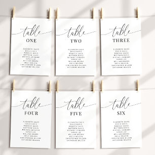 Tarjetas de la tabla de bodas elegantes