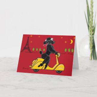 Tarjetas de la Torre Eiffel de la Póodle Negra