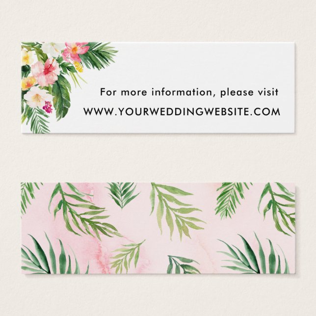 Tarjetas de la web Watercolor Tropical Beach Weddi (Anverso y reverso)