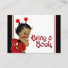 Tarjetas de Ladybug Trae un Libro Niña Afroamerica