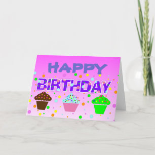 Tarjetas de las magdalenas del feliz cumpleaños
