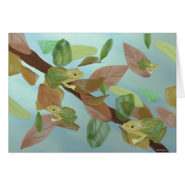 Tarjetas de las ranas que se divierten (Anverso (Horizontal))