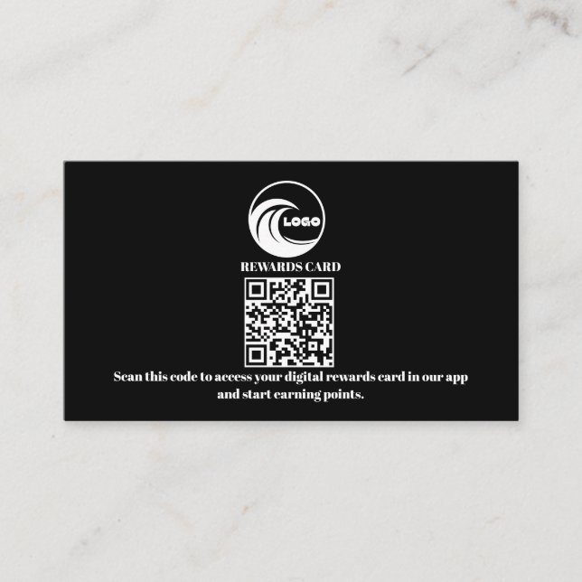 Tarjetas de Lealtad Código QR Virtual Logo Empresa (Anverso)