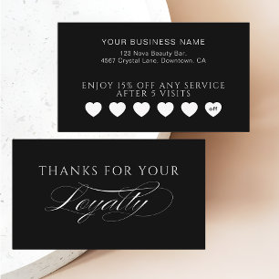 Tarjetas de lealtad de clientes con corazones mode