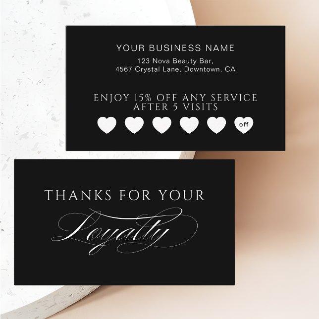 Tarjetas de lealtad de clientes con corazones mode (Subido por el creador)