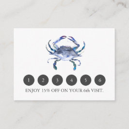 Tarjetas de lealtad para empresas de cangrejo azul