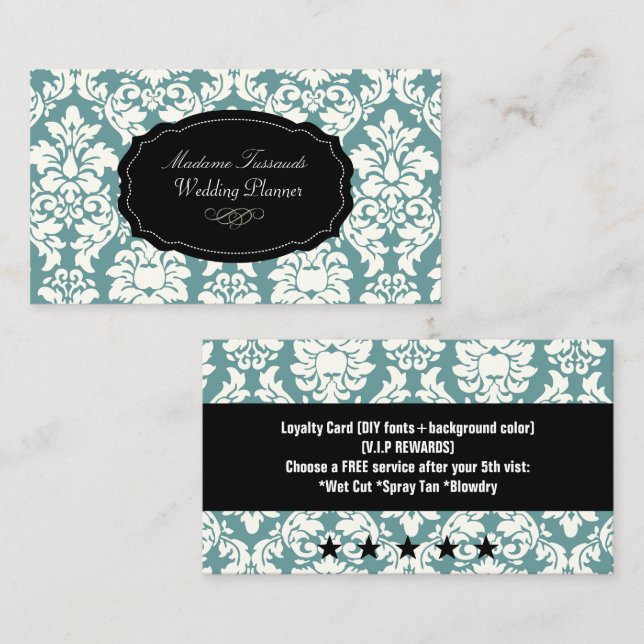 Tarjetas de lealtad/versailles damask de PixDezine (Anverso / Reverso)