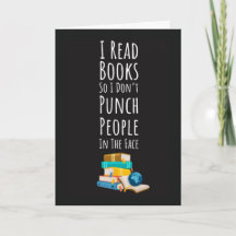 Tarjetas de Lector de Libro Divertido Humor de Bib