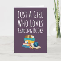 Tarjetas de lectora de libro rosa lindo para niñas