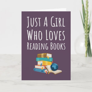 Tarjetas de lectora de libro rosa lindo para niñas