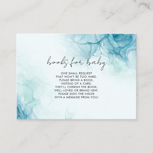 Tarjetas de libros azules de acuarela para bebé (Anverso)