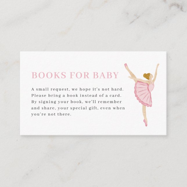 Tarjetas de libros Cascanueces rosa pastel para be (Anverso)