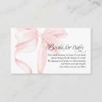 Tarjetas de libros con lazo coquette rosa para beb