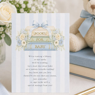 Tarjetas de libros con raya azul para bebé