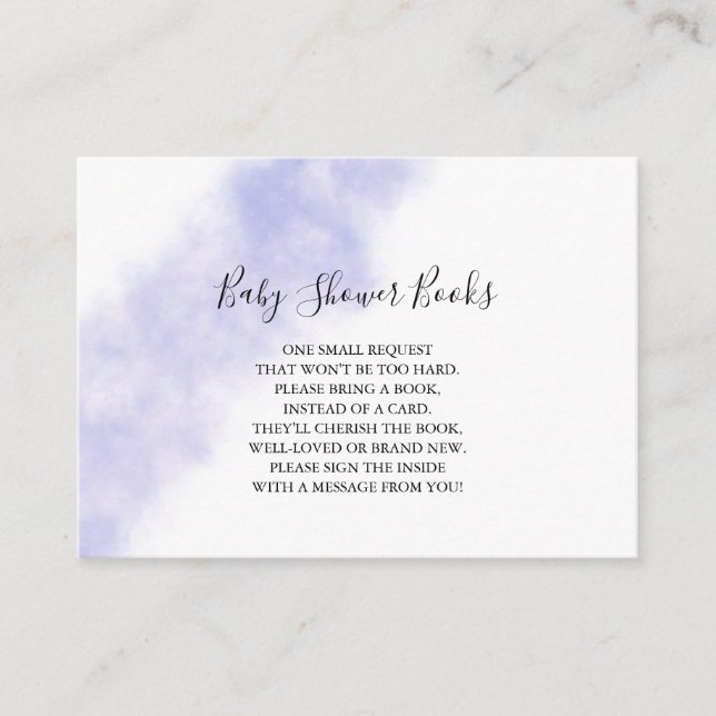 Tarjetas de Libros de Acuarela Azul para Bebé (Anverso)