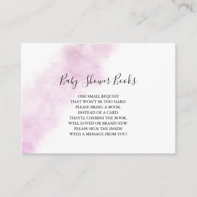 Tarjetas de Libros de Acuarela Rosadas para Bebé (Anverso)
