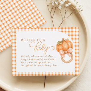 Tarjetas de Libros de Calabaza Pequeña a Cuadros p