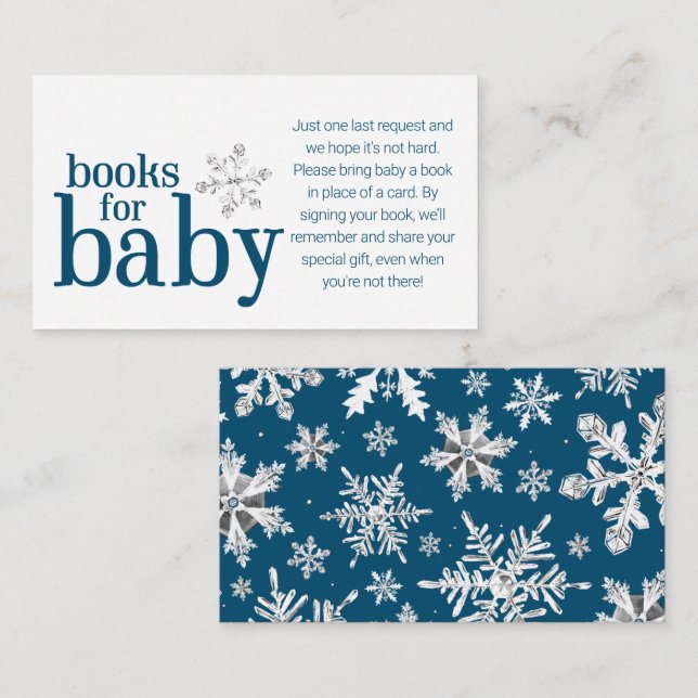 Tarjetas de libros de copo de nieve de invierno pa (Anverso / Reverso)