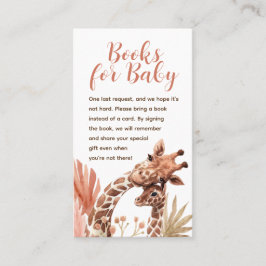 Tarjetas de libros de jirafa boho para bebé