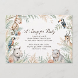 Tarjetas de libros de safari en acuarela para bebé