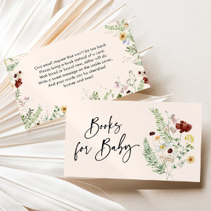 Tarjetas de libros florales rosados para tarjeta d
