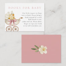 Tarjetas de Libros para Bebé Blush para Tarjeta de