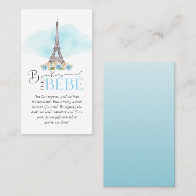 Tarjetas de libros para la fiesta de Bébé (Anverso / Reverso)