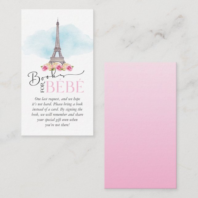 Tarjetas de libros para la fiesta de Bébé (Anverso / Reverso)