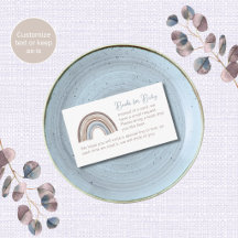 Tarjetas de libros para shower de bebé arcoíris bo