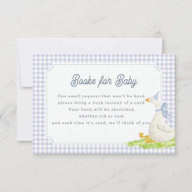 Tarjetas de Libros Silly Goose para Baby Blue Ging (Anverso)