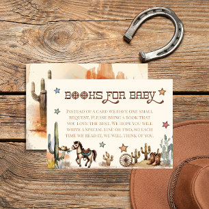 Tarjetas de libros vaqueros rústicos para bebé