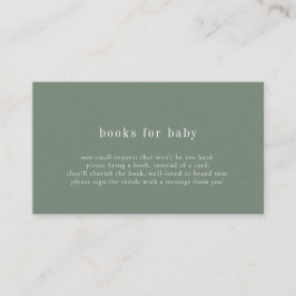 Tarjetas de libros verdes para baby shower