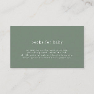 Tarjetas de libros verdes para baby shower