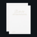 Tarjetas de lista de cubo Boda de Moda con clase G<br><div class="desc">Estas elegantes tarjetas de moda boda con cubo son la actividad perfecta para una boda rústica o una ducha de novia. El diseño, sencillo y elegante, presenta una tipografía de escritura clásica y elegante en oro. Cambie la redacción para que se adapte a cualquier evento vital. El signo de la...</div>