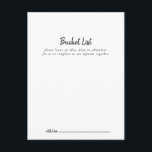 Tarjetas de lista de cubo Boda moderna<br><div class="desc">Estas modernas tarjetas de boda son la actividad perfecta para una boda rústica o una ducha de novia. El diseño, sencillo y elegante, presenta una tipografía de escritura clásica y elegante en blanco y negro. Cambie la redacción para que se adapte a cualquier evento vital. El signo de la lista...</div>