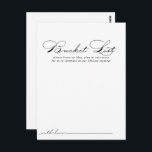 Tarjetas de lista de cubo de Boda de caligrafía el<br><div class="desc">Estas elegantes tarjetas caligráficas bodas son la actividad perfecta para una boda rústica o una ducha de novia. El diseño, sencillo y elegante, presenta una tipografía de escritura clásica y elegante en blanco y negro. Cambie la redacción para que se adapte a cualquier evento vital. El signo de la lista...</div>