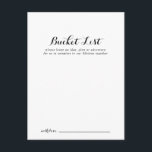 Tarjetas de lista de cubo de Boda de caligrafía mo<br><div class="desc">Estas modernas tarjetas de caligrafía boda son la actividad perfecta para una boda rústica o una ducha de novias. El diseño, sencillo y elegante, presenta una tipografía de escritura clásica y elegante en blanco y negro. Cambie la redacción para que se adapte a cualquier evento vital. El signo de la...</div>