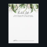 Tarjetas de lista de cubo de Boda de verde tropica<br><div class="desc">Estas tarjetas de cubo boda de , doradas y verdes, son la actividad perfecta para una recepción nupcial moderna o una ducha nupcial. El diseño se compone de acuarelas pintadas a mano de oro y palmeras verdes y hojas de plátano con flores rosas cuidadosamente dispuestas en bonitos ramos. Cambie la...</div>